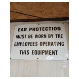 Vintage metal industrial safely sign 14"x20"