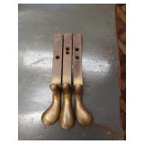 Vintage brass piano pedal set