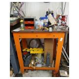 Heavy metal stand only, no contents. 30" wide,