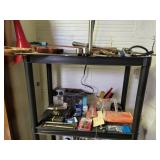 2 shelves of tools and hardware