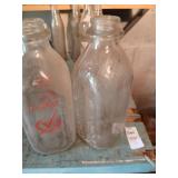 2 Gallikers qt. milk bottles