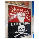 Vintage Porcelain metal safety sign 10"x12"