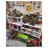 Metal shelf unit 60" long 35" high no contents