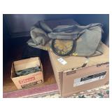 Vintage U.S. Army bag, ceiling tiles & variety