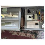 2 drawer lots- vintage office supplies/ hardware