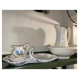 Vintage water basin bowl & mini set with shell