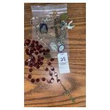 Rosary beads, medals and other religious items