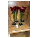 Pier 1 Imports champagne flutes hand-painted
