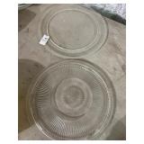2 piece lot of glass platters