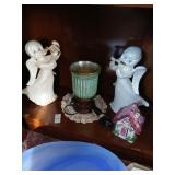 Shelf lot of collectibles wax warmer etc
