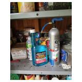 Shelf lot of hardware and misc