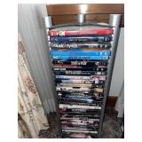 Lot of DVDS- variety with stand