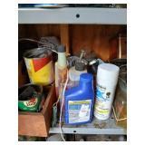Shelf lot of hardware and misc