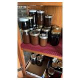 Lot of canned goods including apple butter