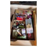 Lot of mini candles, matches, other kitchen