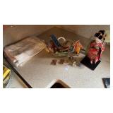 Japanese Geisha doll, Disney silver plated