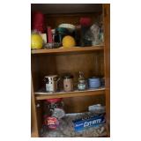 Cabinet lot of candles and other kitchen items