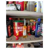 5 shelf lots of chemicals, hardware misc.