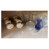 Corningware teapots, glass vases, and more