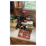 Lot of tea bags, coffee, spices, and more