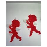 2 Vintage melted plastic popcorn Valentines Day