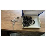 Vintage Black Bead Rosary