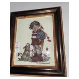 Hand - cross stitched -framed -featuring M.J.