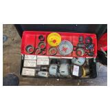 Lot of Hole Saws with 2 metal toolboxes