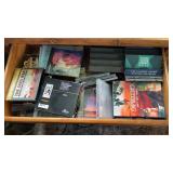 3 Drawers of CDs, VHS tapes, and miscellaneous