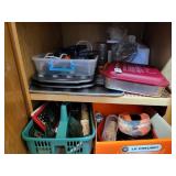 Baking ware and kitchen gadgets 2 shelves