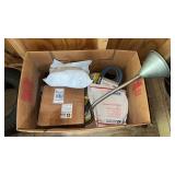 Box with Funnel, Belts, and Parts