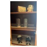 Metal cat and dog candle holder, mason jars, and