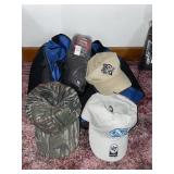 3 hats- variety, Jersey utility gloves & duffel