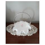 Art glass basket and needlework