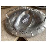 Two aluminum serving trays
