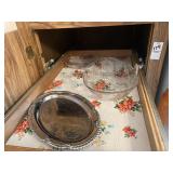 Glass Christmas dish, heart shaped glass dish,