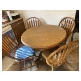 Kitchen table, four chairs, two leafs
