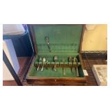 vintage Holmes & Edwards silverware set in a