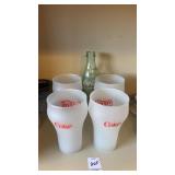 Coke Glasses and Bottle