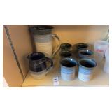 Stoneware Pitcher Mug Set