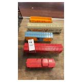 Vintage Lionel model train cars from different