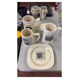 Lot of Steelers Mugs and Ashtrays