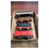Vintage Louis Marx tin litho toy train cars