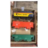 Lionel model train cars featuring Chessie System,