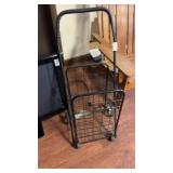Black Metal Folding Utility Cart