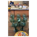 Lot of Green Wine Glasses