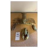Vintage Brass Lobster Set