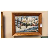 Framed Farm Painting