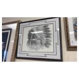 Steven Sly Indian Framed Sketch