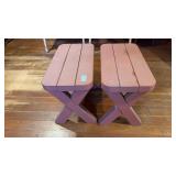 2 Outdoor Wooden End Tables